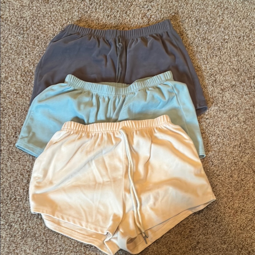 Set of Three Casual Shorts in Neutral Tones